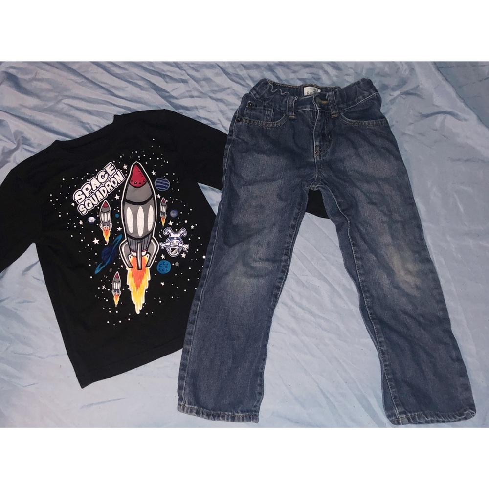 Boys Space Shirt and Jeans